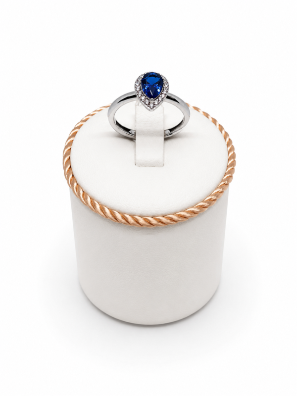 anello goccia Anello Mabina argento e zaffiro blu