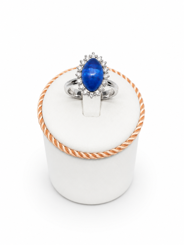 Anello tripletta zaffiro blu