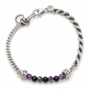 bracc gb Bracciale argento con ametista e onice