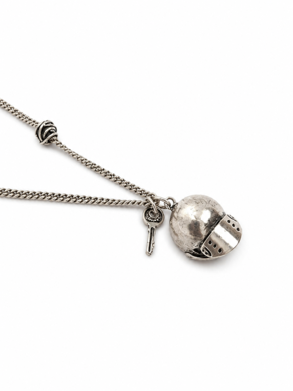 casc Collana argento con ciondolo casco