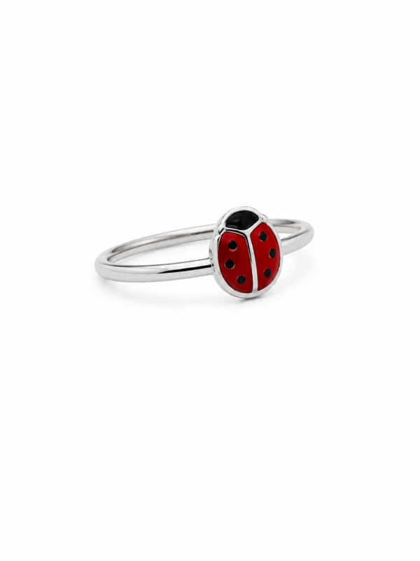 coccinella1 Anello bimba coccinella in argento