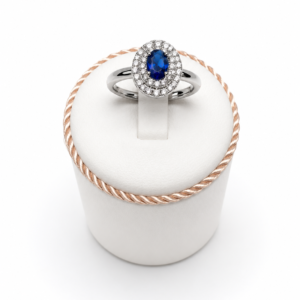 Anello Mabina con zaffiro blu in argento 925