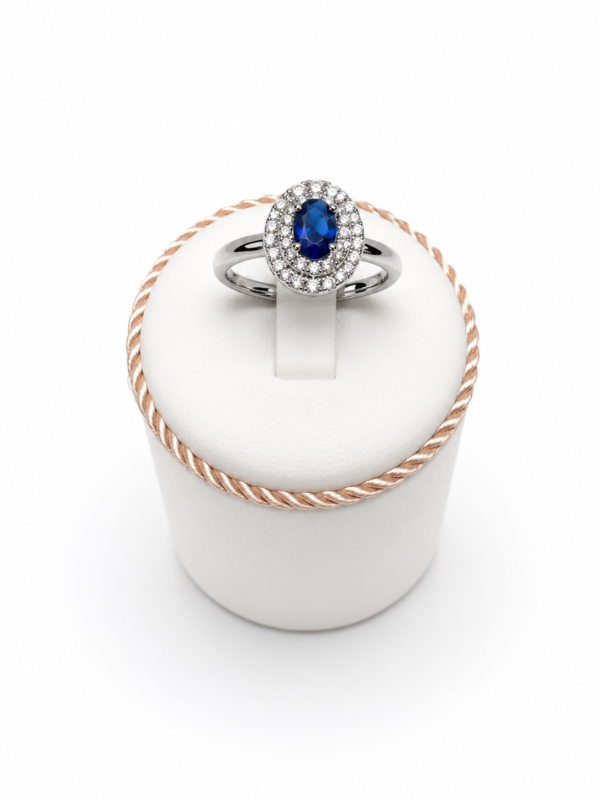 zaffiroblu Anello Mabina con zaffiro blu in argento 925